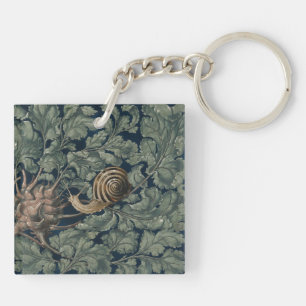 Porte-clefs Illustration Art Nouveau Vintage Escargot Botaniqu