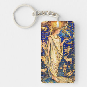 Porte-clefs Illustration céleste de la déesse du zodiaque Art 