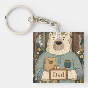 Porte-clefs Illustration chaleureuse de la fête des Pères avec