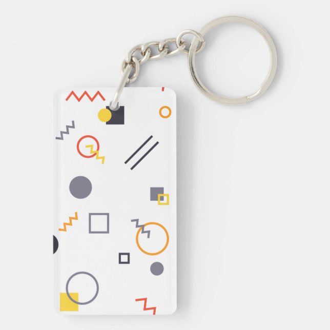 Porte-clefs Illustration cool, unique, tendance, abstraite urb (Dos)