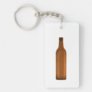 Porte-clefs Illustration de bouteille en verre ambre