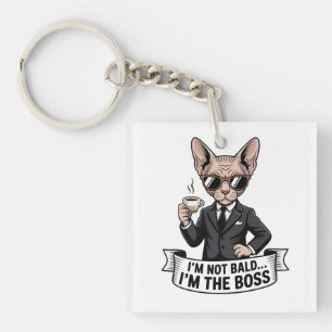 Porte-clefs Illustration de café avec chat Sphynx patron