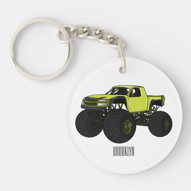 Porte-clefs Illustration de camion monstre (Devant)