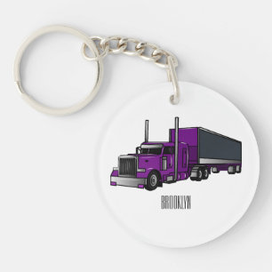Porte-clefs Illustration de camion semi-remorque