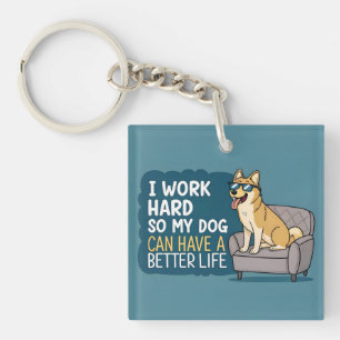 Porte-clefs Illustration de canapé avec citation amusante de c