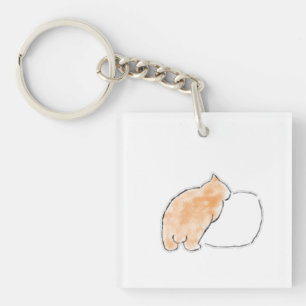 Porte-clefs Illustration de chat à l'aquarelle mignonne