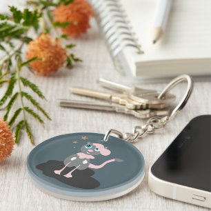 Porte-clefs Illustration de chat pour enfants, chaton de dessi
