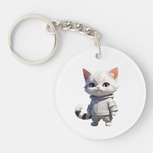 Porte-clefs Illustration de chats cool et adorables (Devant)