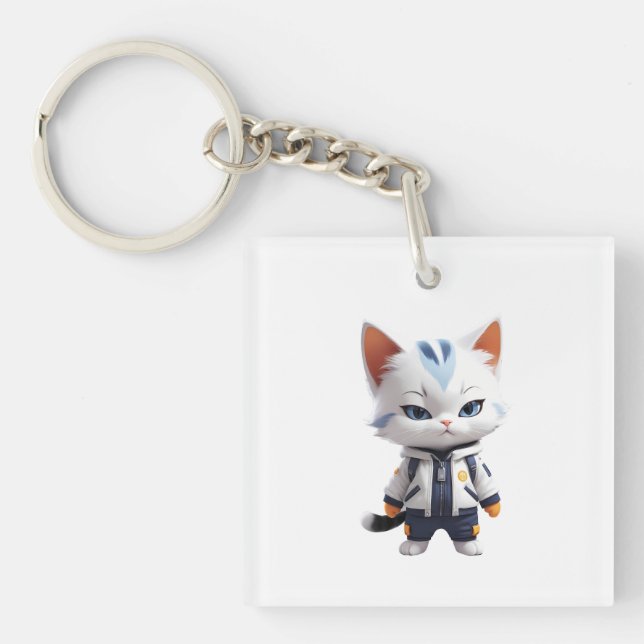 Porte-clefs Illustration de chats cool et adorables (Devant)