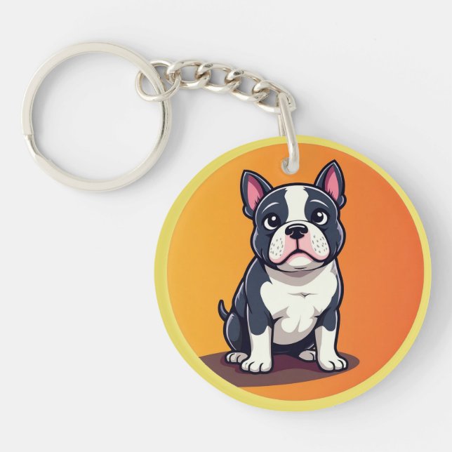 Porte-clefs Illustration de chien de dessin mignon (Devant)