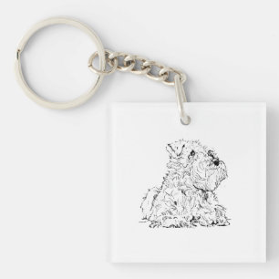Porte-clefs Illustration de chien Schnauzer miniature