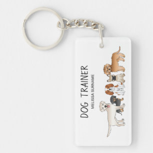 Porte-clefs Illustration de chiens de dessin animé mignons - D
