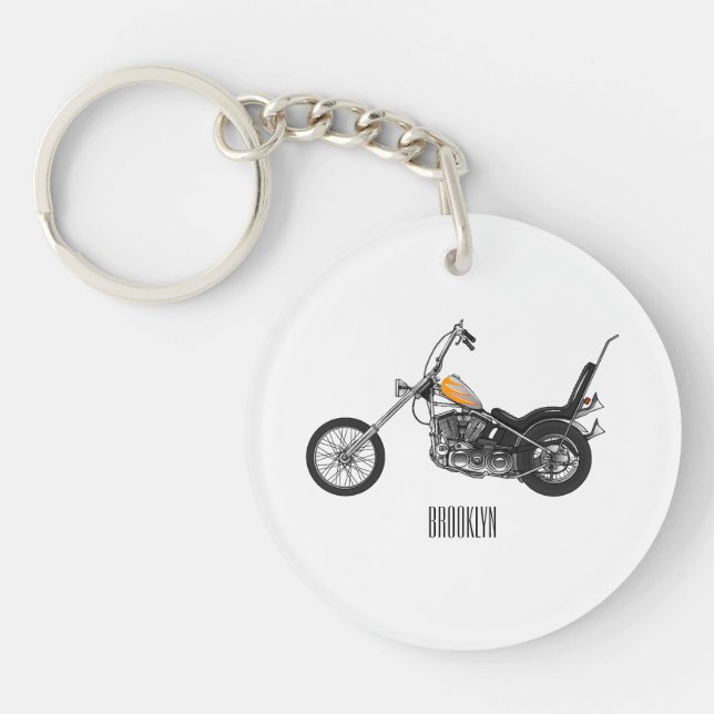 Porte-clefs Illustration de Chopper Motorcycle 1950 (Devant)