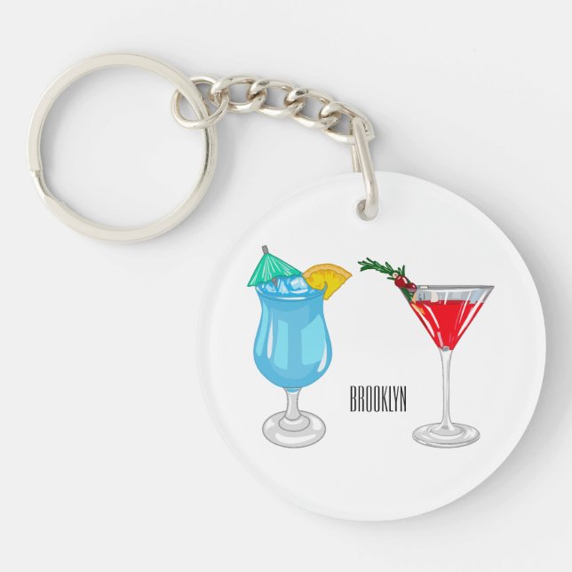 Porte-clefs Illustration de cocktail (Devant)