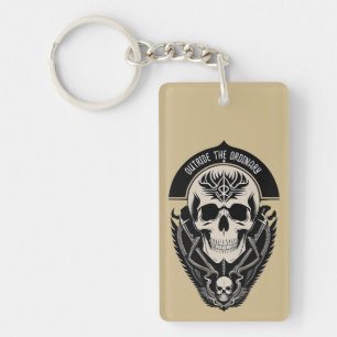 Porte-clefs Illustration de crâne gothique complexe