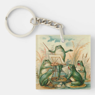 Porte-clefs Illustration de cru d'orchestre de grenouille