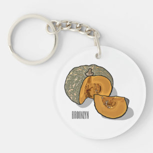 Porte-clefs Illustration de dessin animé de citrouille