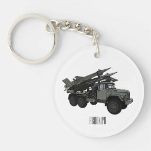Porte-clefs Illustration de dessin animé de véhicule missile
