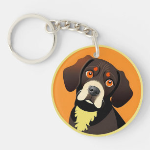 Porte-clefs Illustration de dessin animé mignon d'un chiot