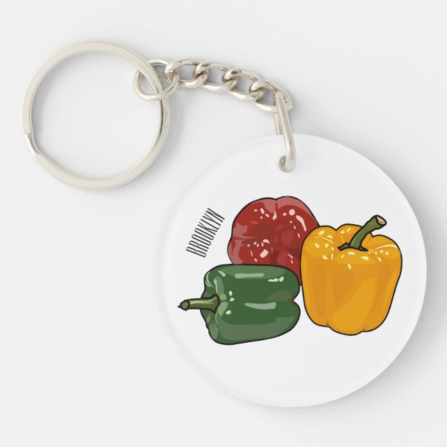 Porte-clefs Illustration de dessin de Capsicum (Devant)