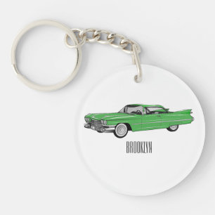 Porte-clefs Illustration de dessin de voiture classique 1959