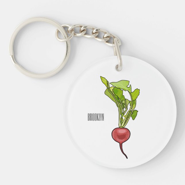 Porte-clefs Illustration de dessin Radish (Devant)
