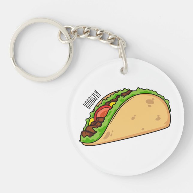 Porte-clefs Illustration de dessin sur Taco (Devant)