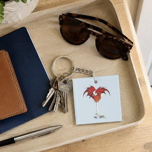 Porte-clefs Illustration de fantaisie de cocktail Dragon Marti