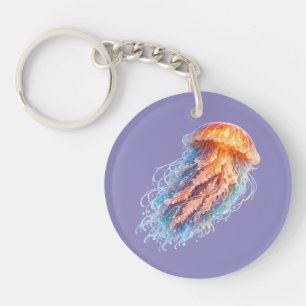 Porte-clefs Illustration de fantaisie de méduse élégante de l'