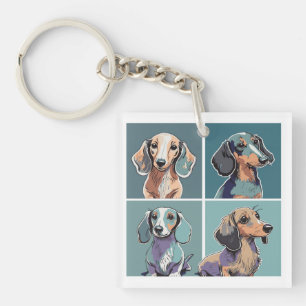 Porte-clefs Illustration de Four Dachshunds