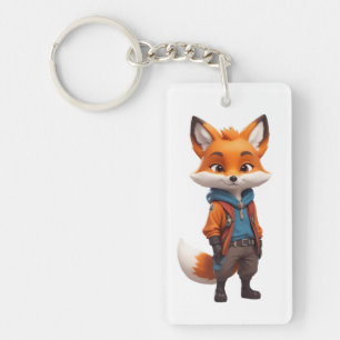 Porte-clefs Illustration de Fox joyeux et aventureux