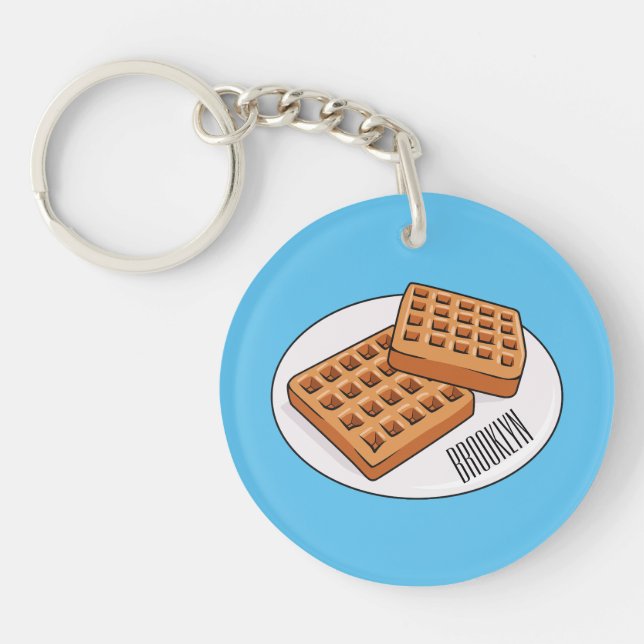 Porte-clefs Illustration de gaufre (Devant)