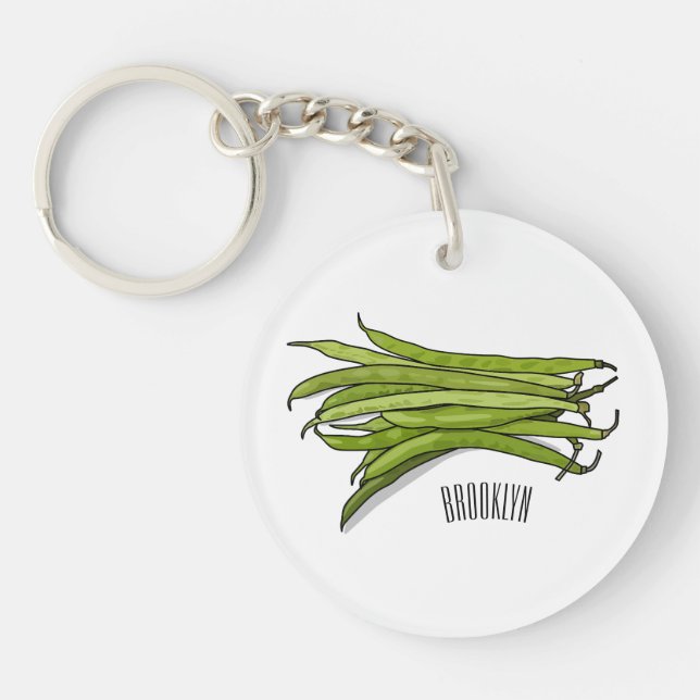Porte-clefs Illustration de haricots verts (Devant)
