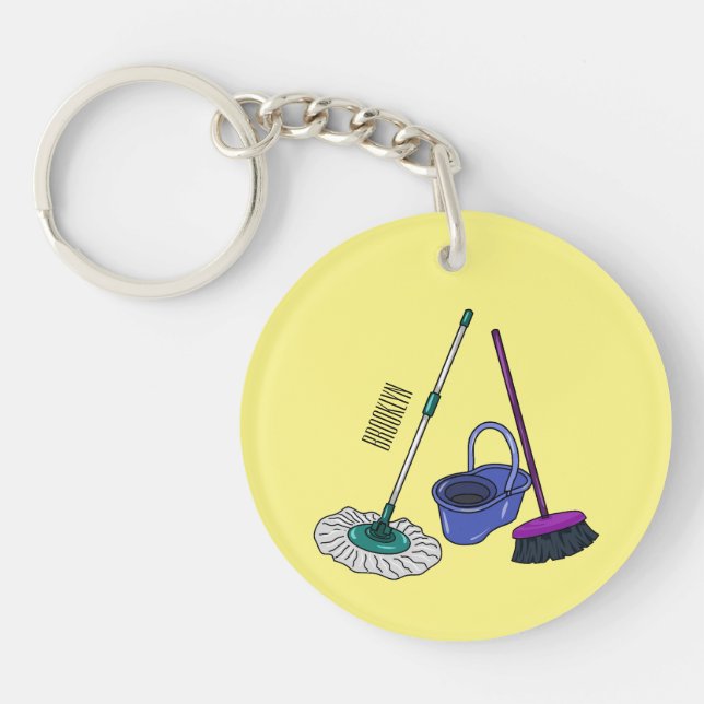 Porte-clefs Illustration de la bande dessinée Broom & mop (Devant)