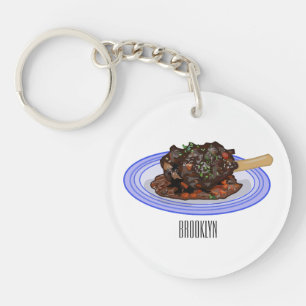 Porte-clefs Illustration de la caricature de l'agneau braisé