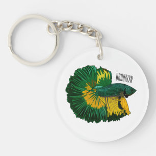 Porte-clefs Illustration de la caricature de poisson de combat