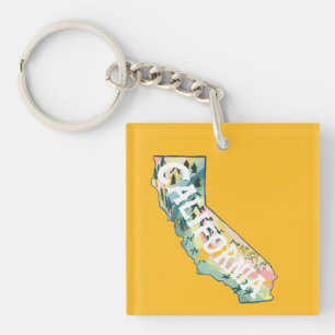 Porte-clefs Illustration de la carte de l'État de Californie