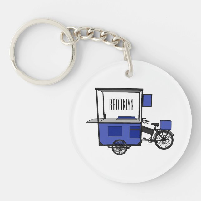 Porte-clefs Illustration de la charrette alimentaire (Devant)