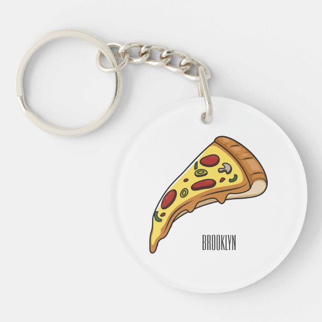 Porte-clefs Illustration de la pizza (Devant)