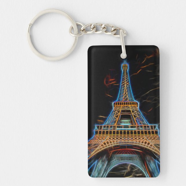 Porte-clefs Illustration de la Tour Eiffel - Paris, France (Devant)