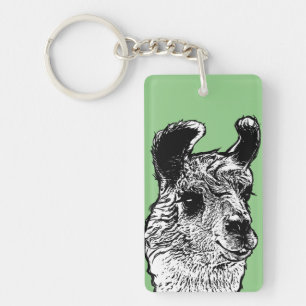 Porte-clefs Illustration de lama Personnalisé