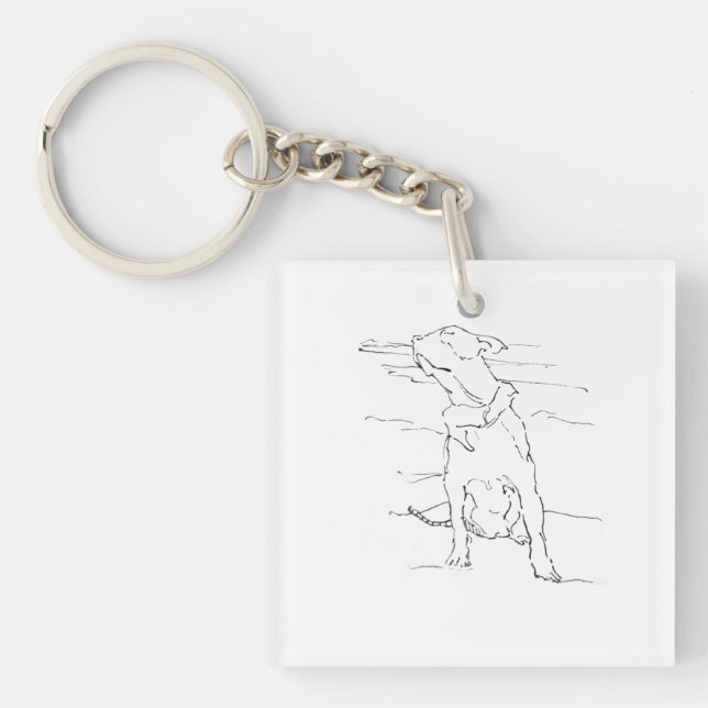 Porte-clefs Illustration de l'Amstaff (Devant)