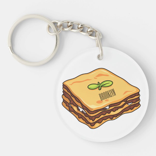 Porte-clefs Illustration de Lasagna (Devant)