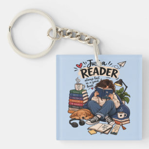 Porte-clefs Illustration de lecteur de livre cosy