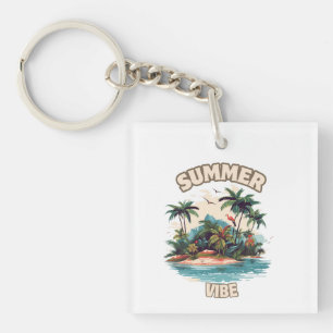 Porte-clefs Illustration de l'île tropicale Vibe été