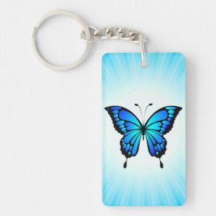 Porte-clefs Illustration de l'insecte bleu papillon - T-shirt