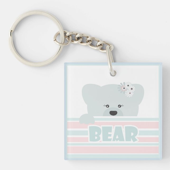 Porte-clefs Illustration de l'ours imprimés pour enfants (Devant)