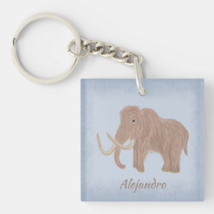 Porte-clefs Illustration de mammouth laineux Brown personnalis