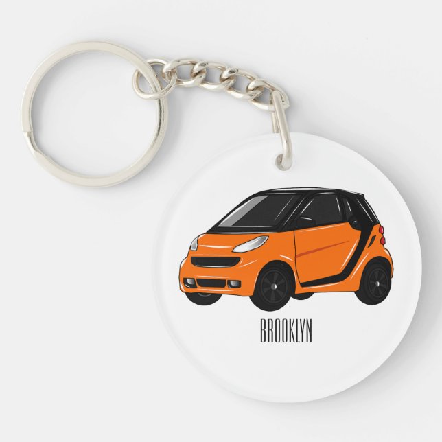 Porte-clefs Illustration de micro-voiture (Devant)