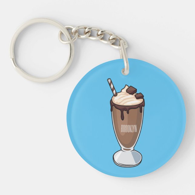 Porte-clefs Illustration de milk-shake au chocolat (Devant)